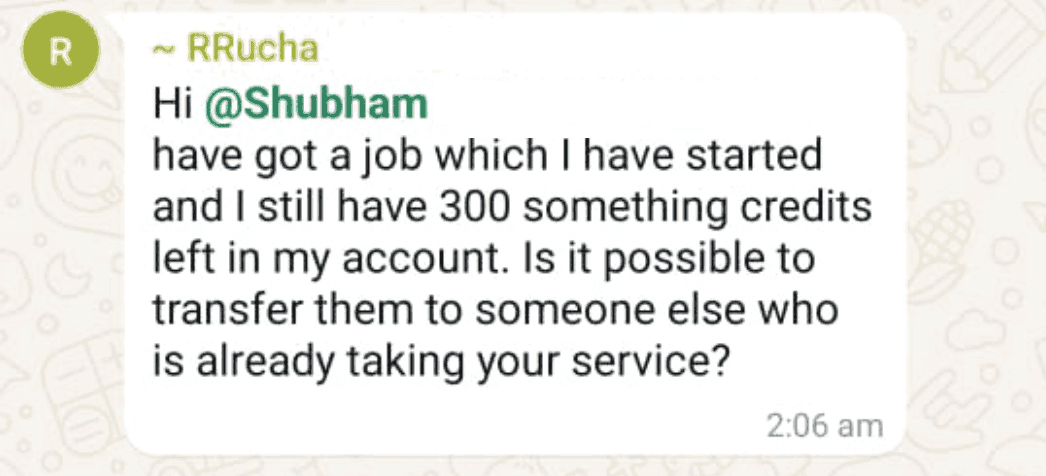 WhatsApp testimonial