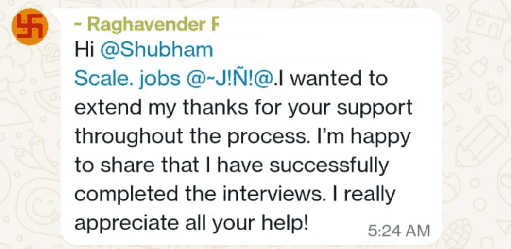 WhatsApp testimonial