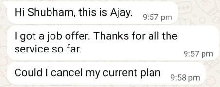 WhatsApp testimonial