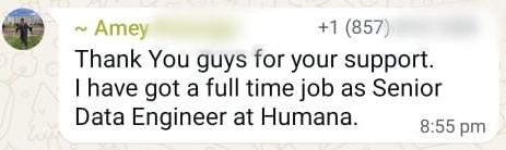 WhatsApp testimonial